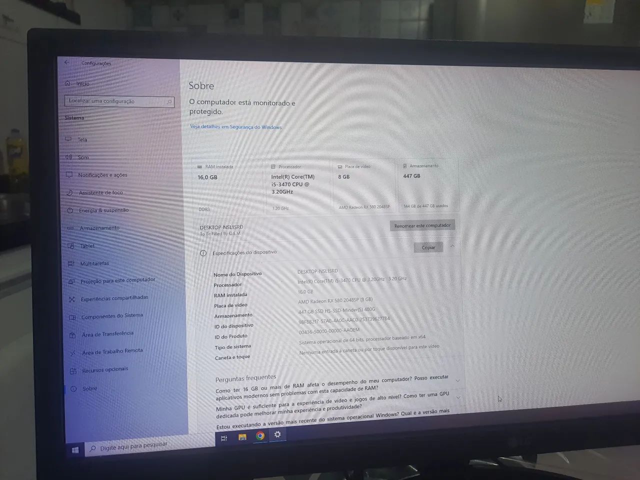 Pc gamer completo monitor 25" mais rx580 - Foto 3