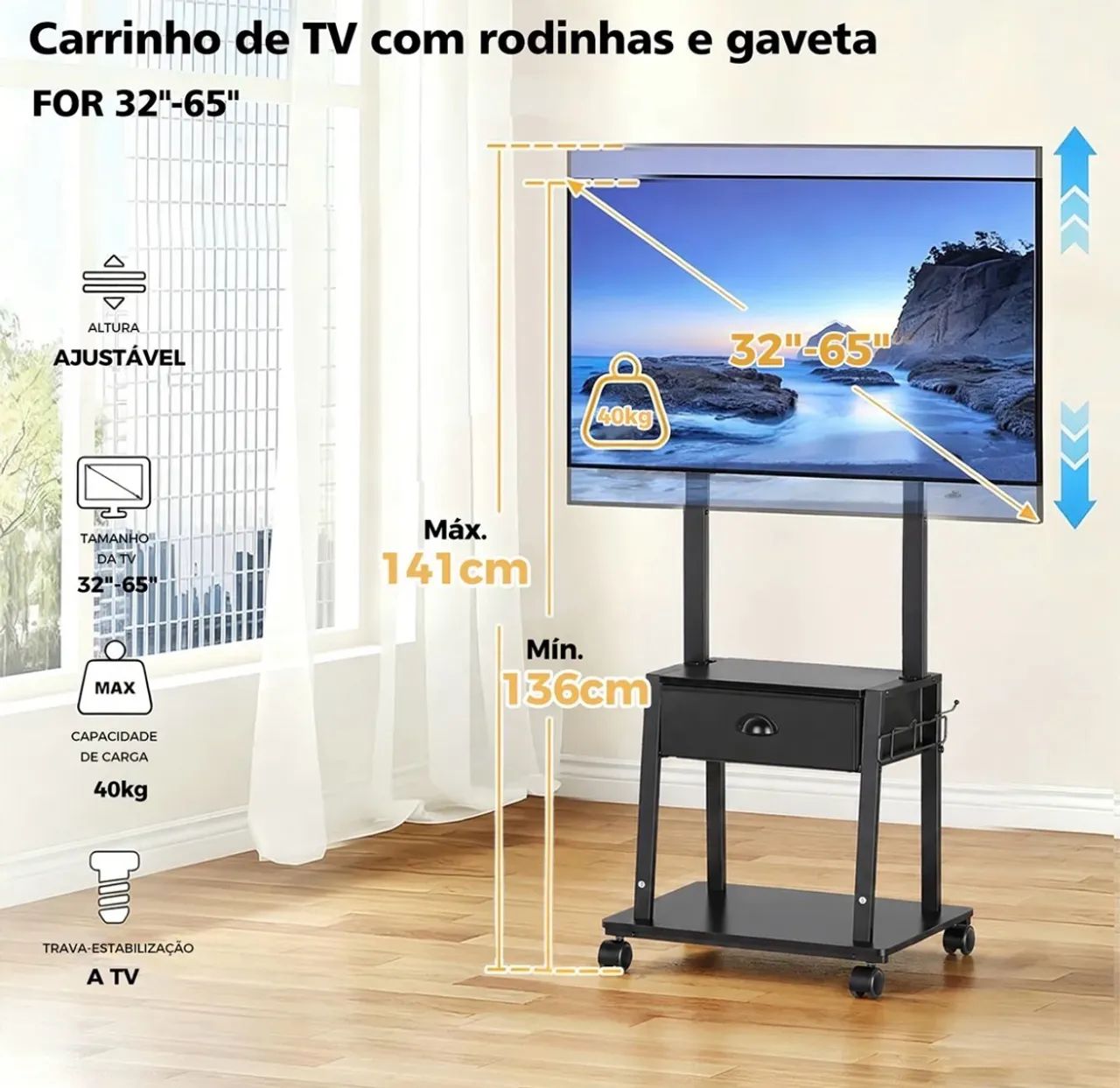 Suporte TV até 65 polegadas  - Foto 2