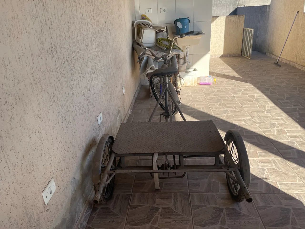 Venda triciclo freio a disco com suport para colocar motor  - Foto 2