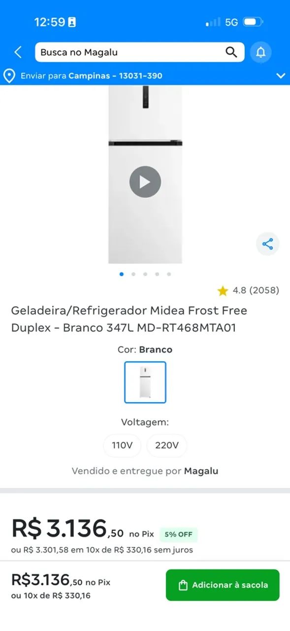Geladeira Midea 127V - Foto 4