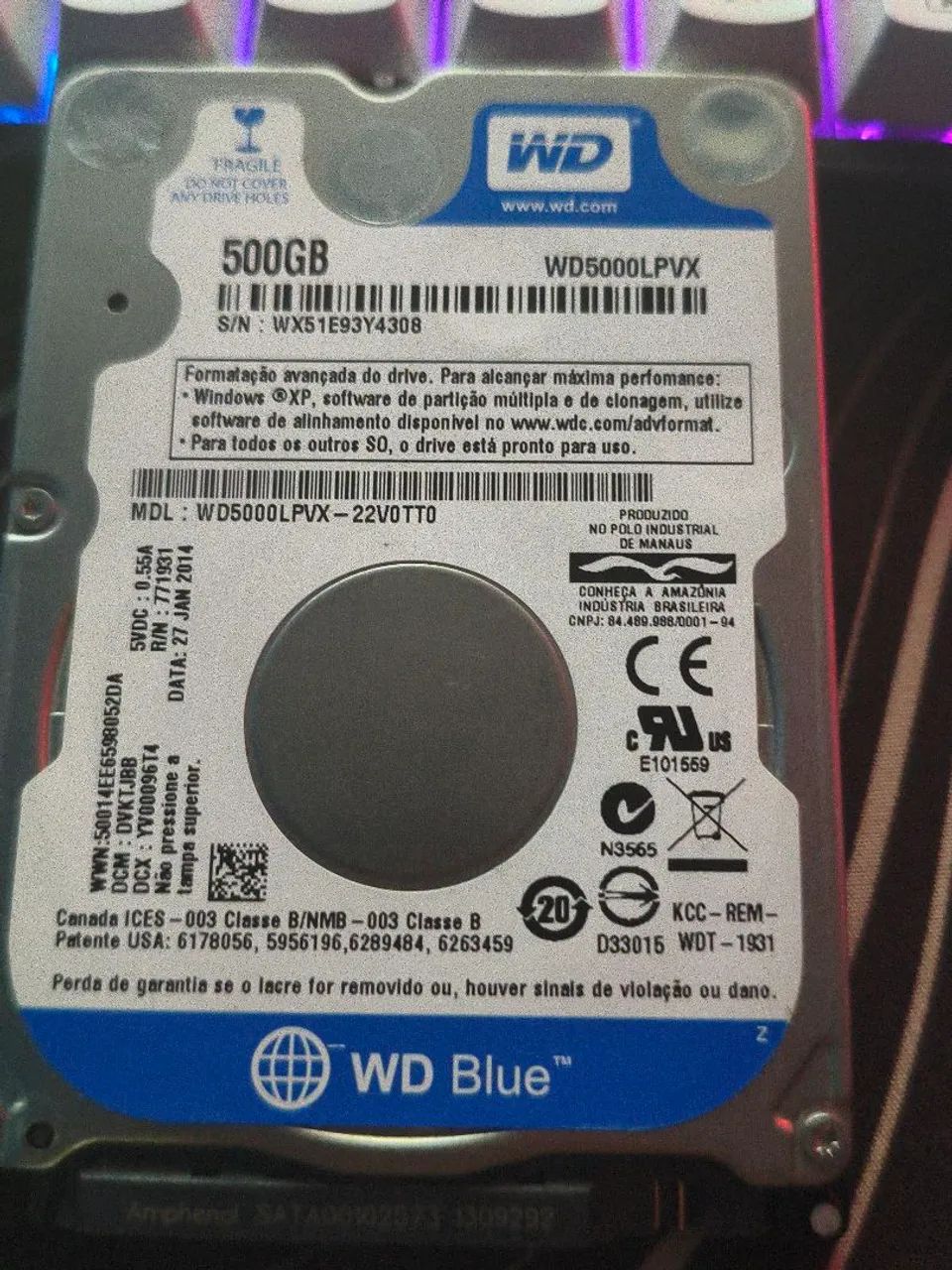 HD 500GB WD BLUE 