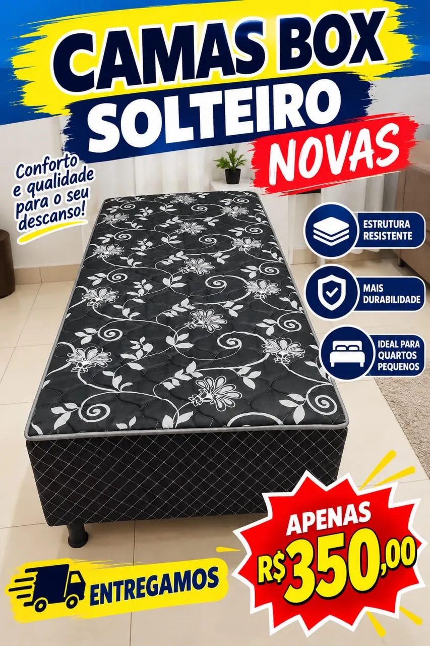 CAMAS BOX SOLTEIRO NOVAS 