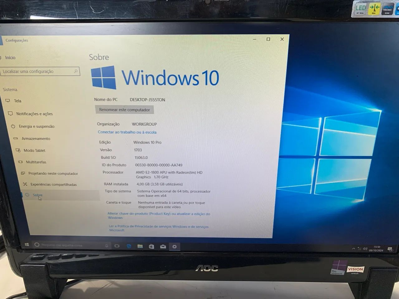 Computador aoc all in one 20 polegadas amd ddr3 - Foto 4