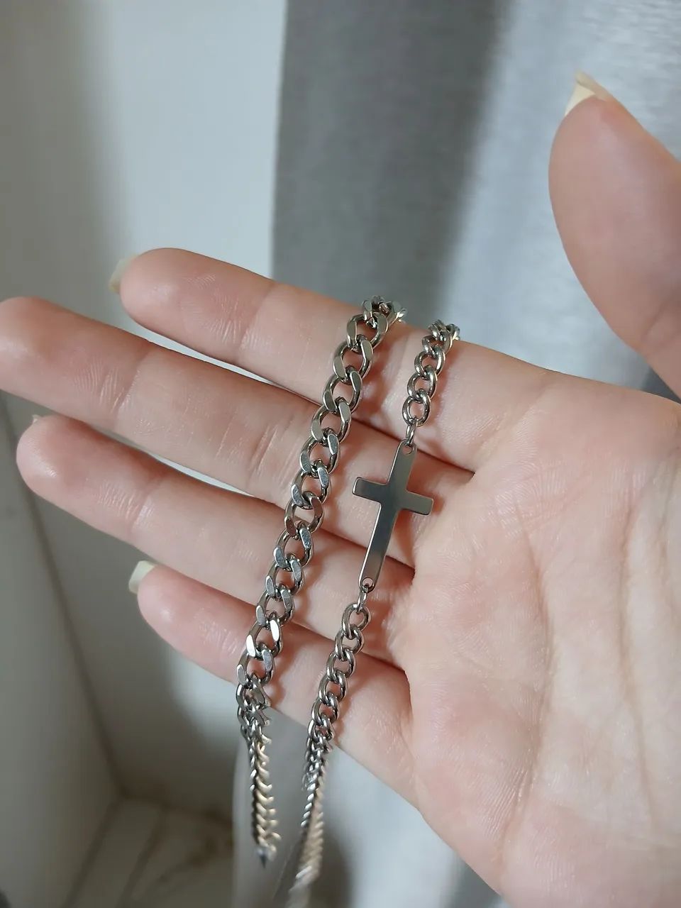 Par de pulseiras em aço inoxidável  - Foto 3