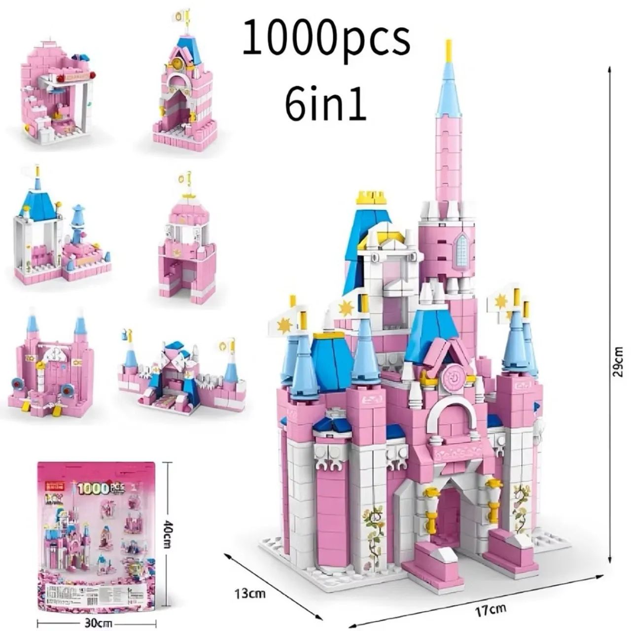 Bloco De Montar 1000 Pç Brinquedo Castelo das princesas - Foto 2