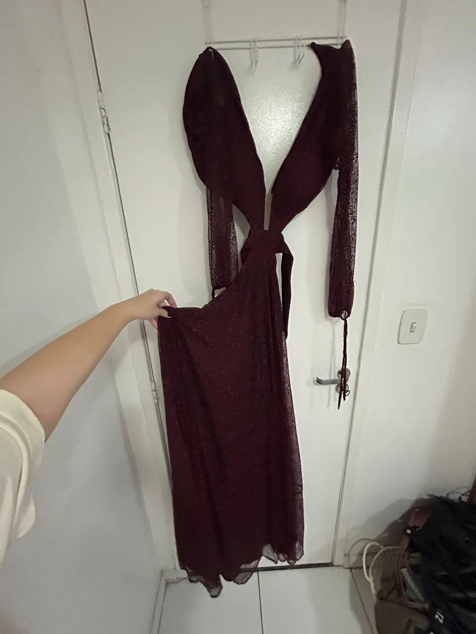Vestido Longo Amicci Original Vinho - Excelente Estado - Foto 5