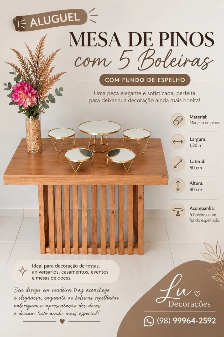 Mesa para decoração 