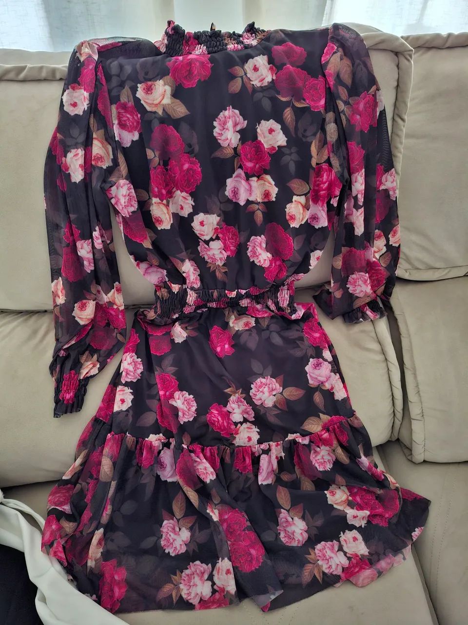 Vestido tule estampado floral