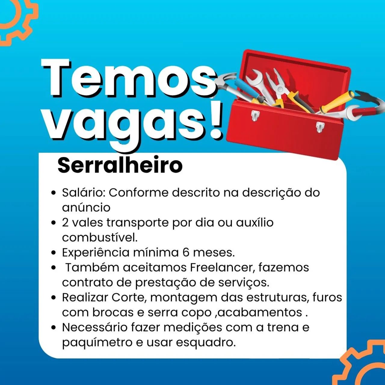 Vaga de emprego para SERRALHEIRO - Foto 3