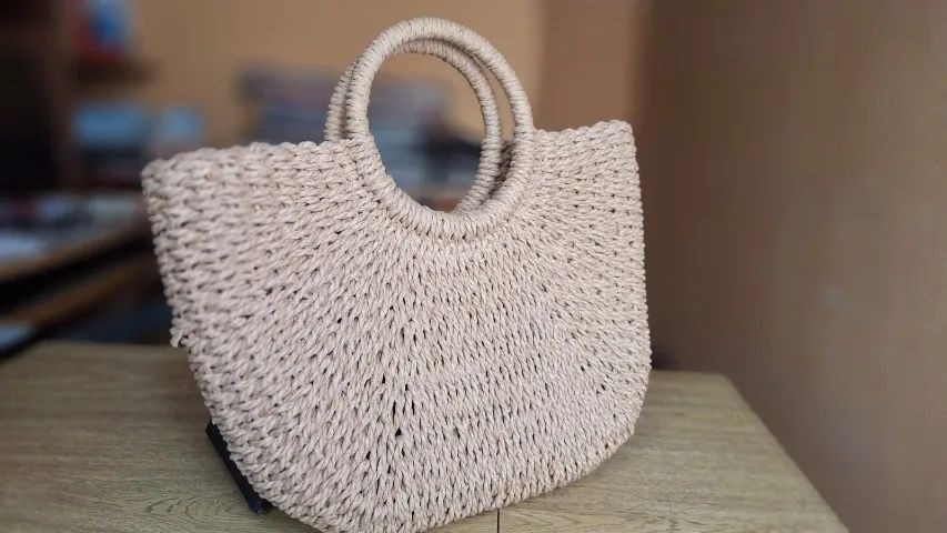 BOLSA DE PALHA FORRADA 