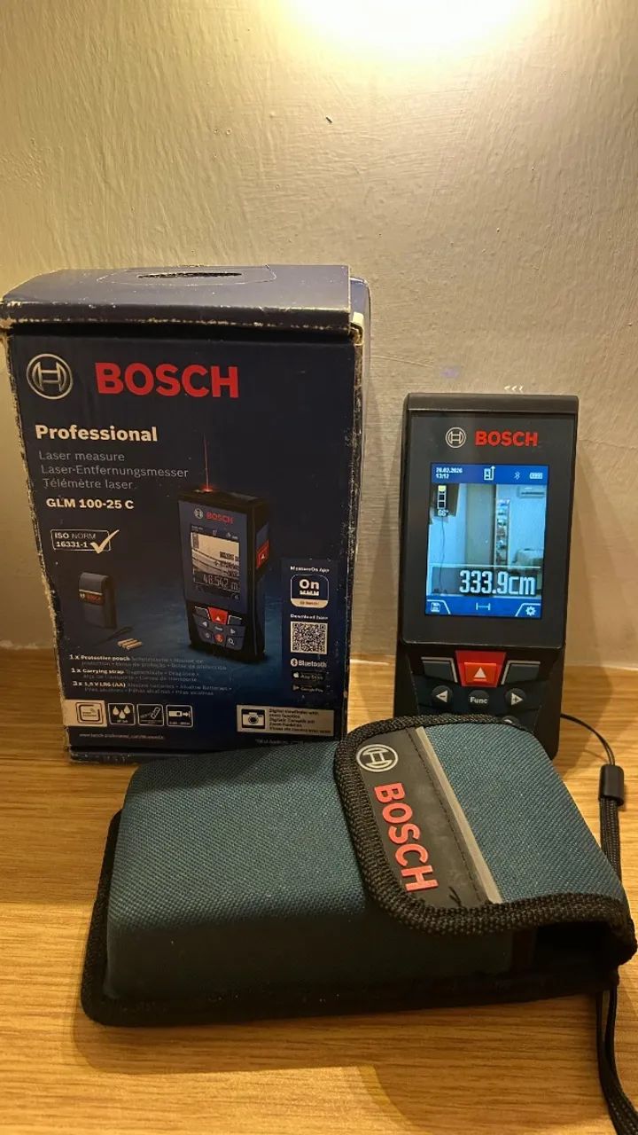 Trena laser Bosch GLM 100-25 C alcance 100m com Bluetooth - Ferramentas ...