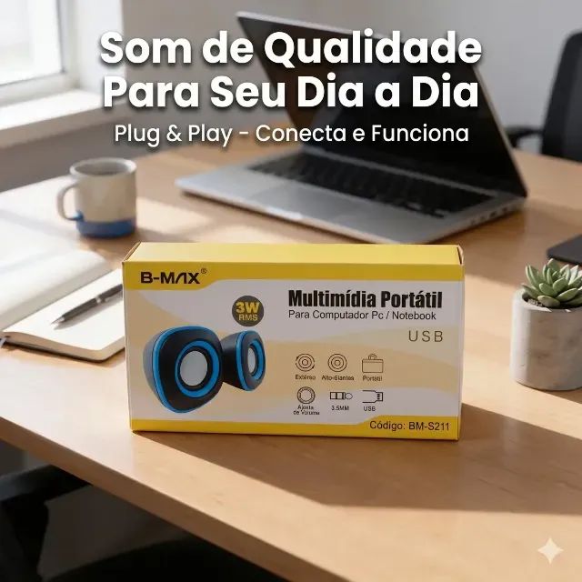 Caixinha de Som USB 3W Para Pc Notebook Tablet Nova - Foto 2
