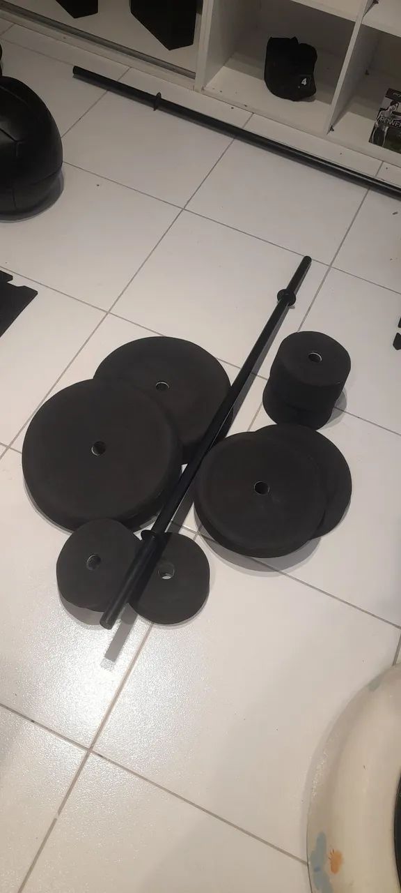 Kit anilhas + barra - Foto 2