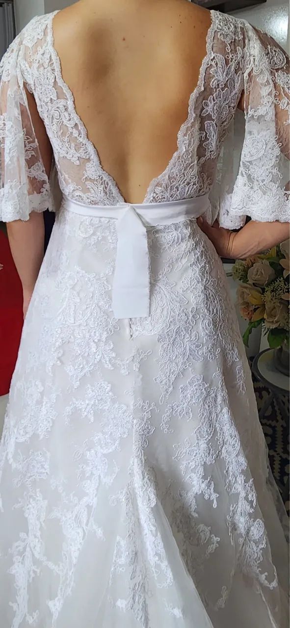 VESTIDO NOIVA - 100% renda - Foto 2