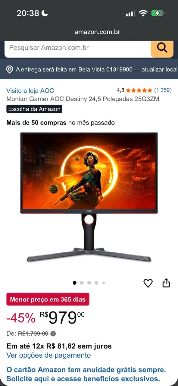 Monitor AOC Destiny 240 hz 