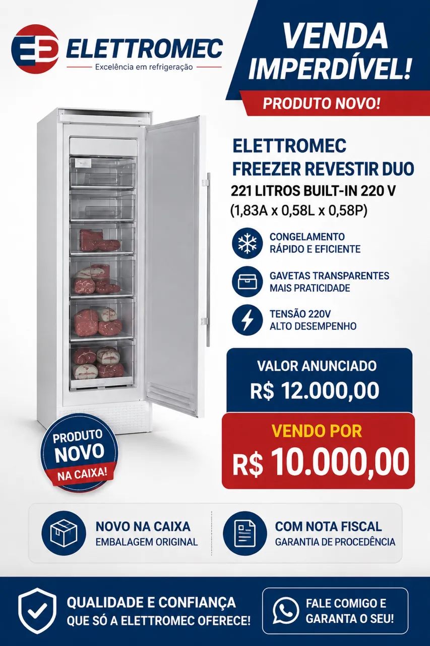 Freezer embutir duo Elettromec 