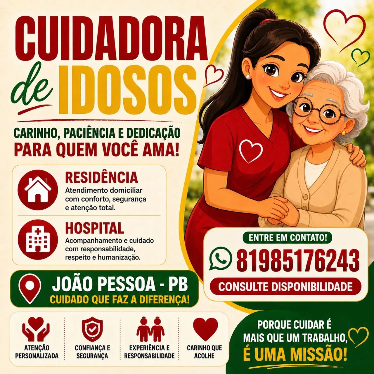 Acompanho Idosos em Hospital 12 ou 24 Horas 