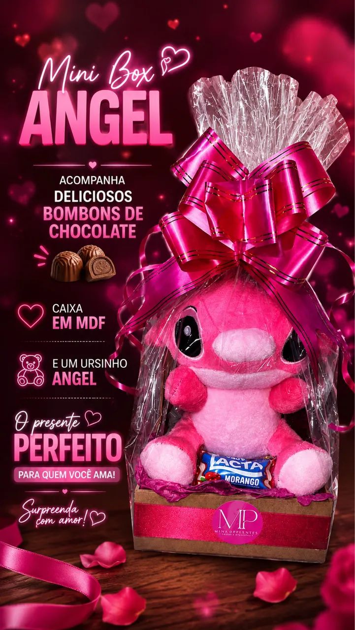 Mini box angel cesta para presente
