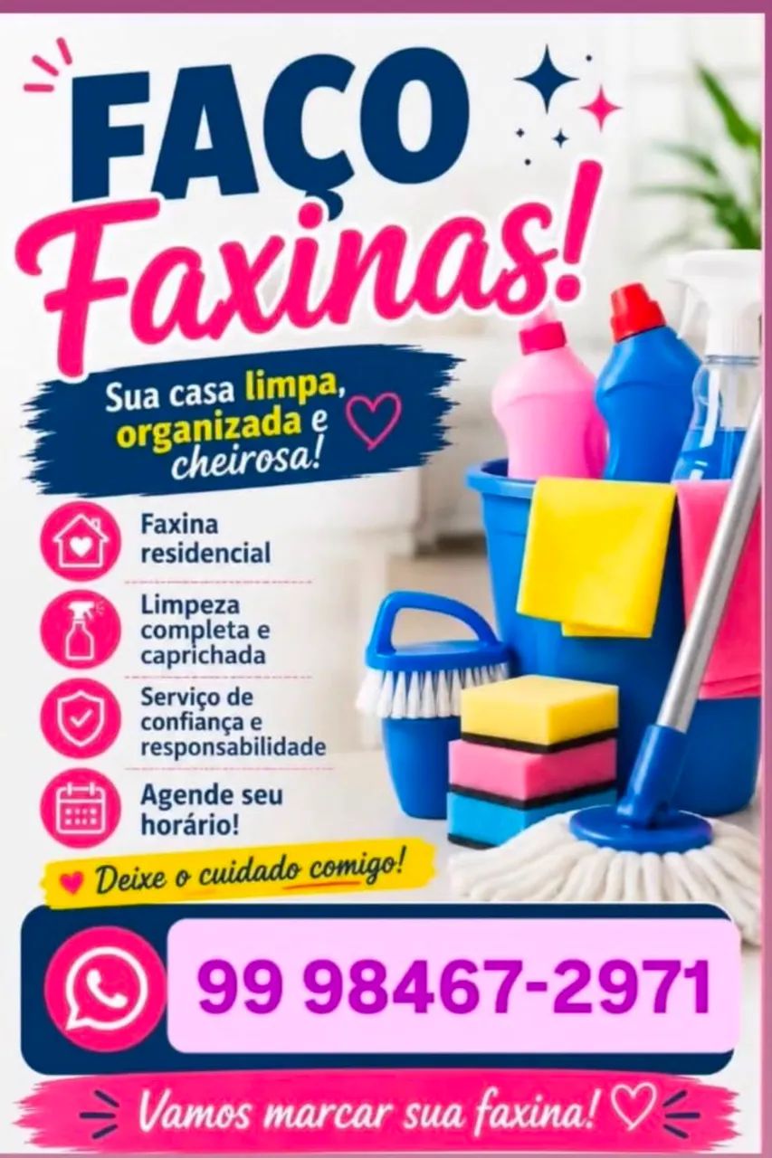 Faxina  e diarista pós-festa 