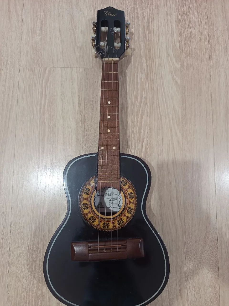 Cavaco Clave cor preta eletroacústico com Capa