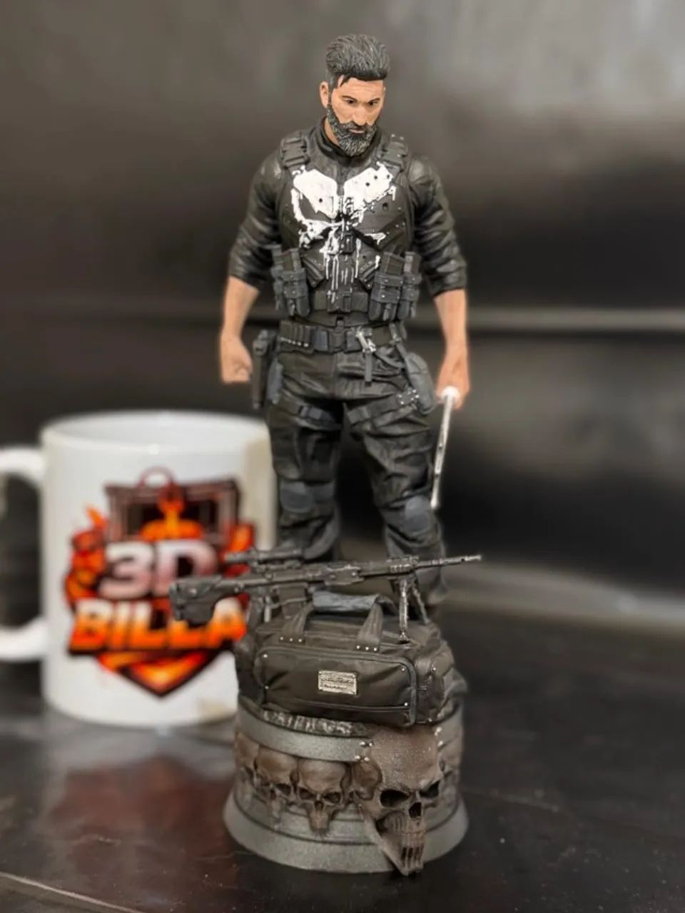 frank castle o justiceiro punisher com barba e sem barba Versão 2026 action figure - Foto 2