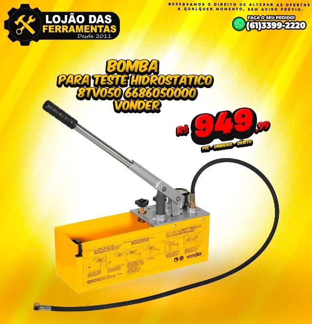 Bomba Para Teste Hidrostatico 8TV050 * Vonder