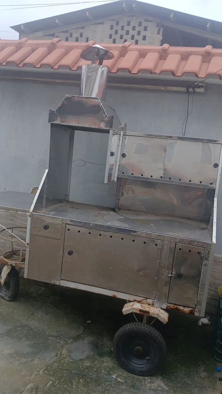 Carrinho de churrasquinho inox 