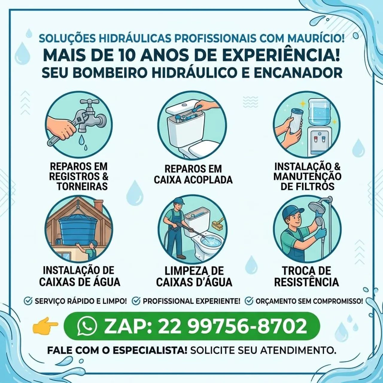 Bombeiro hidraulico encanador caça vazamento 