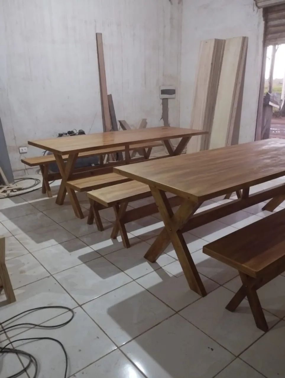 Mesa de madeira naval nova $1200. Entrega grátis  - Foto 5