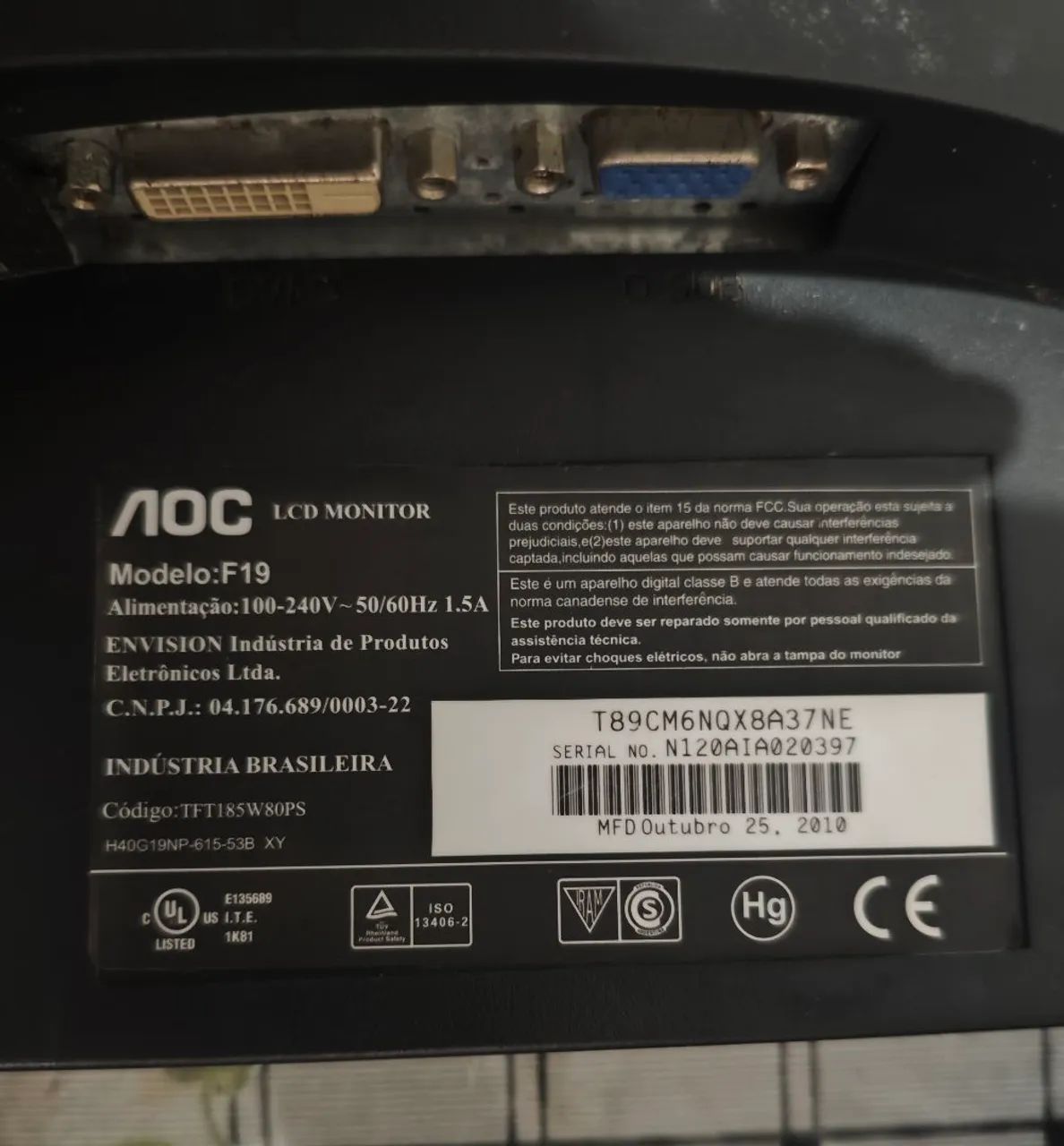 Monitor AOC F19 - Leia descrição  - Foto 2
