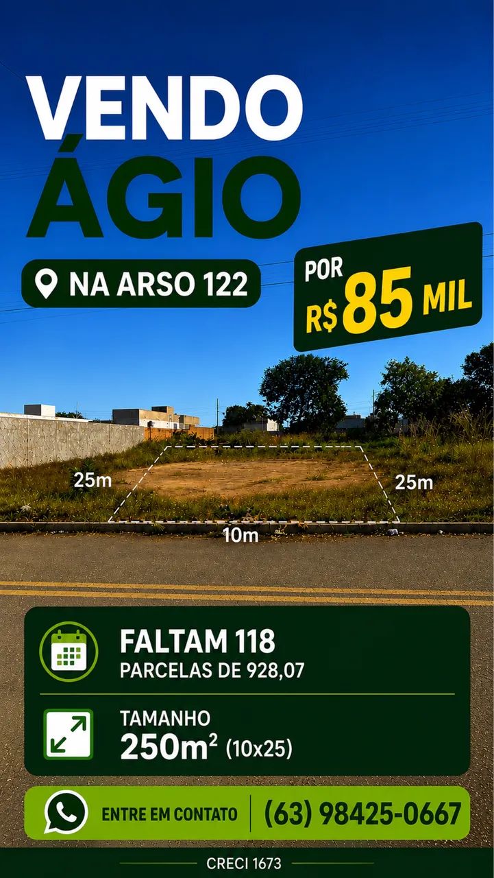 Vendo ágio na ARSO 122, 1205 sul 