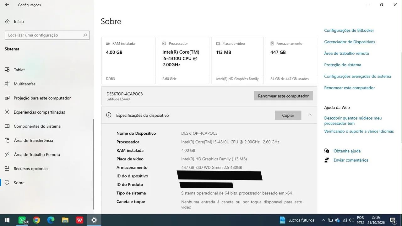 Notebook Dell - I5 SSD 447GB - Foto 4