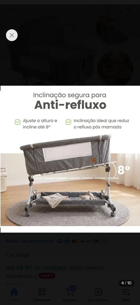 Berço moises seminovo  para bebe - Foto 4
