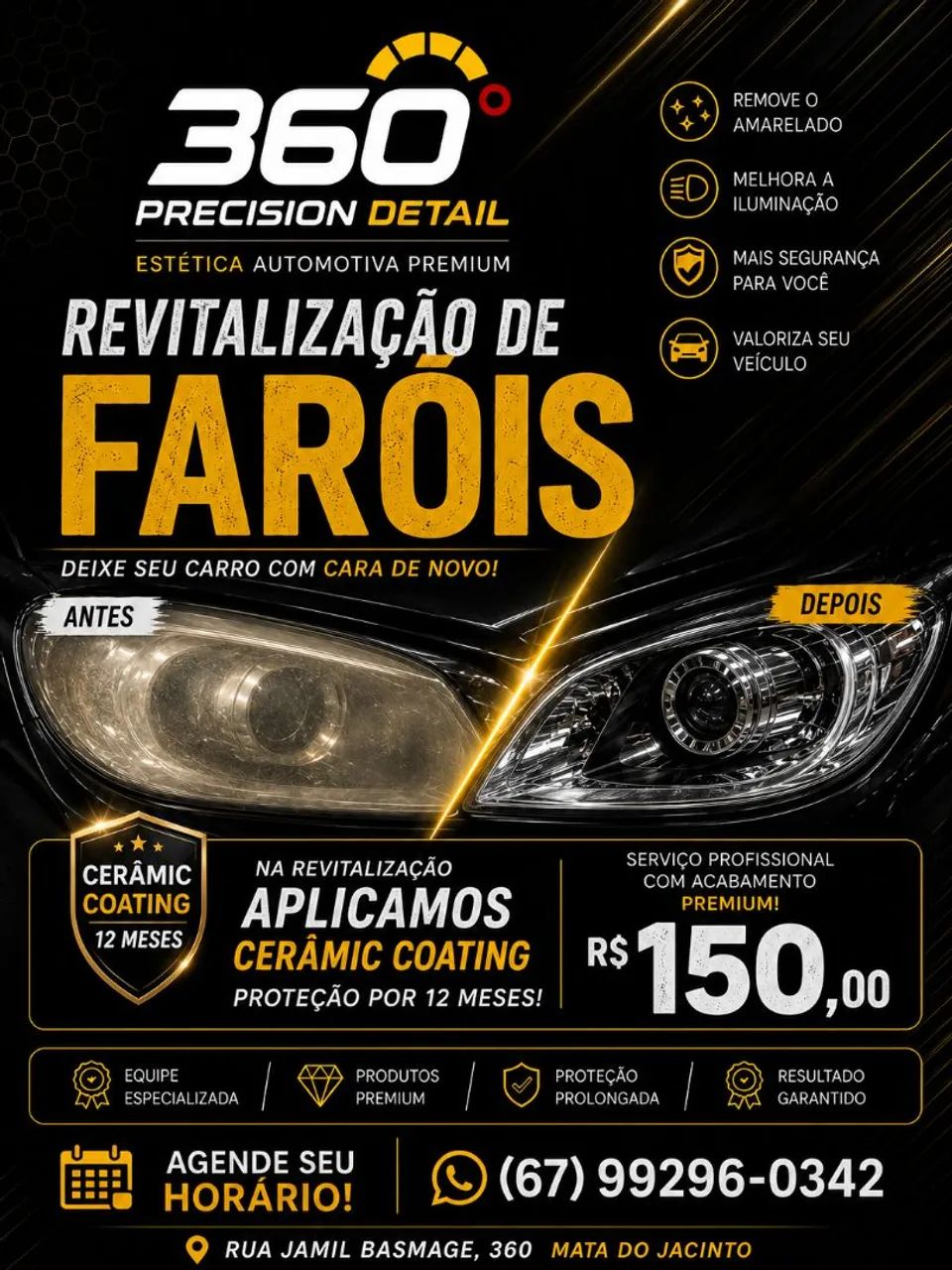 Revitalização/Polimento de Faróis 