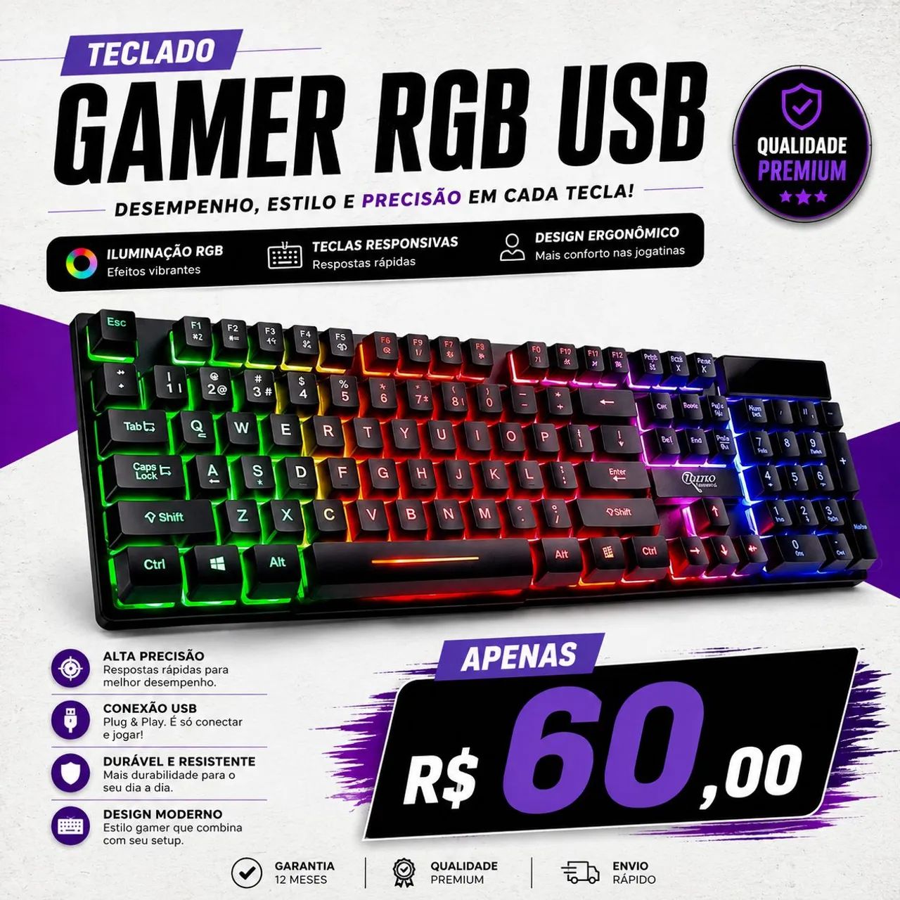 Teclado Gamer RGB (USB PC)