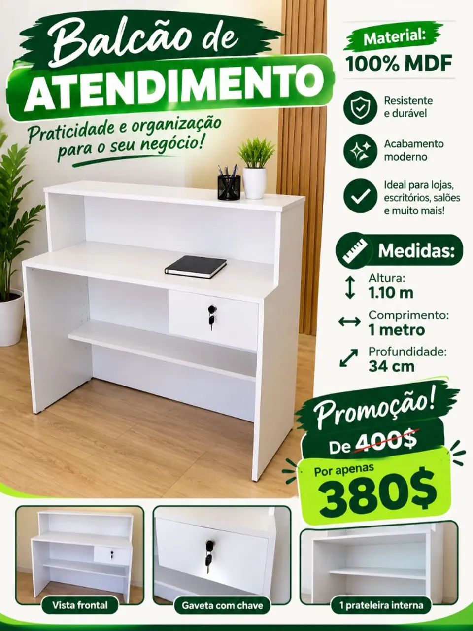 Balcão de atendimento/Recepção 