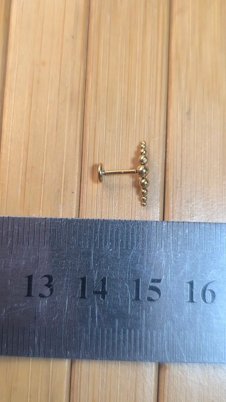 Piercing indiano titânio dourado - Foto 4