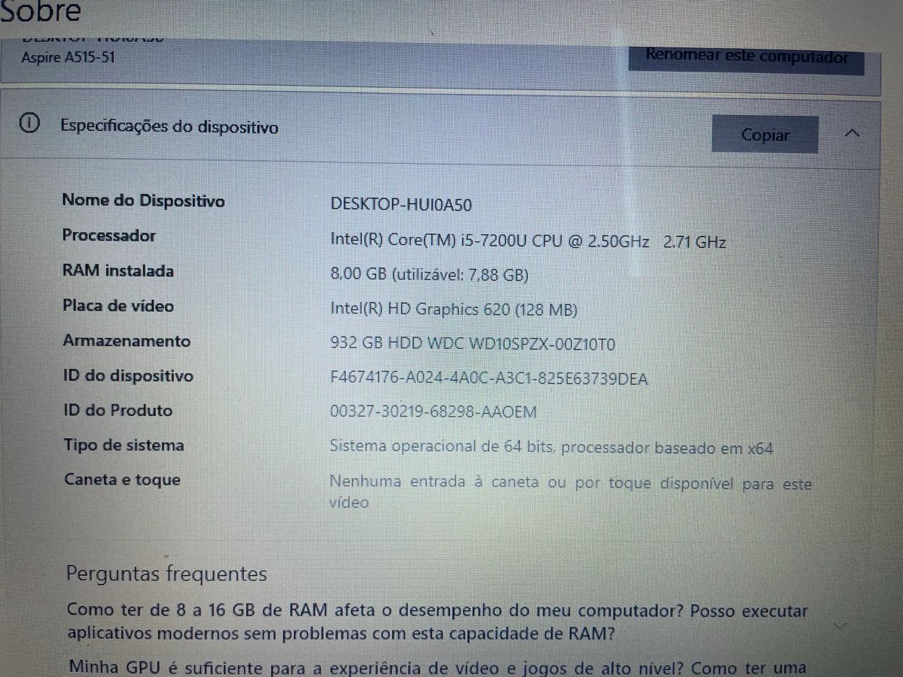 NOTEBOOK ACER ASPIRE A515-51 - Foto 2