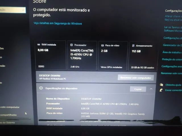 NOTEBOOK HP 8GB RAM CORE i5 COM SSD - Foto 4