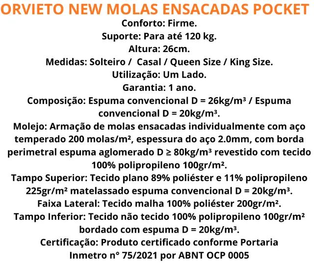 Colchão Casal Molas Ensacadas Orvieto - Foto 2