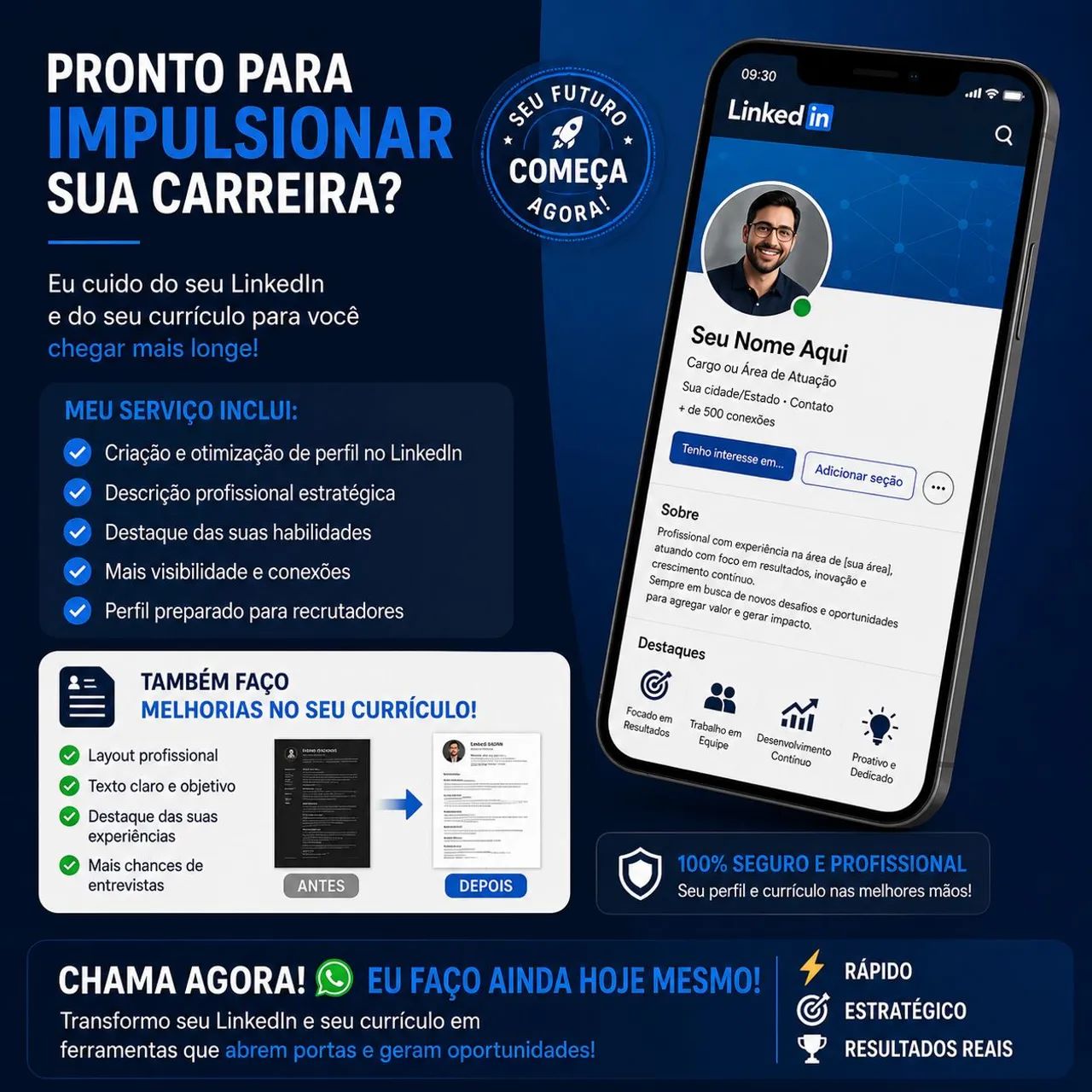 Faço Currículo Profissional em PDF e LinkedIn - Foto 3