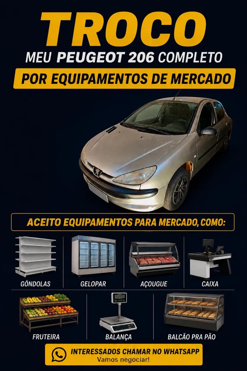troco peugeot 206 completo por equipamentos de comércio 