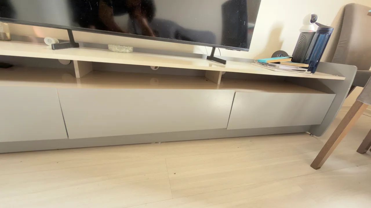 Rack para TV até 90 Polegadas 100% MDF 219,5cm Rodízios 3 Gavetas 3 Nichos  - Foto 2
