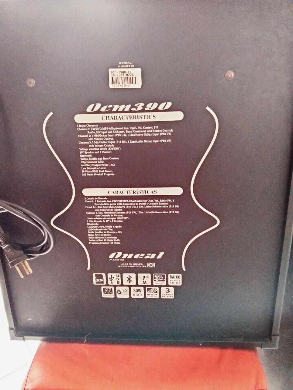 Vendo caixa amplificada 80w Oneal Bluetooth FM, USB  - Foto 3
