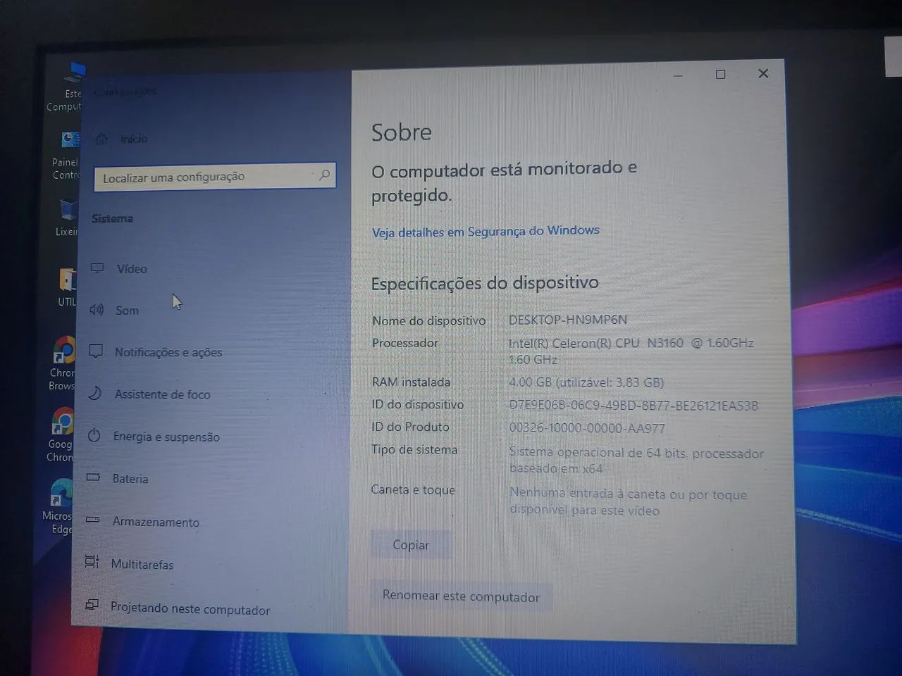 Notebook Asus HD 550 L RAM 8GB