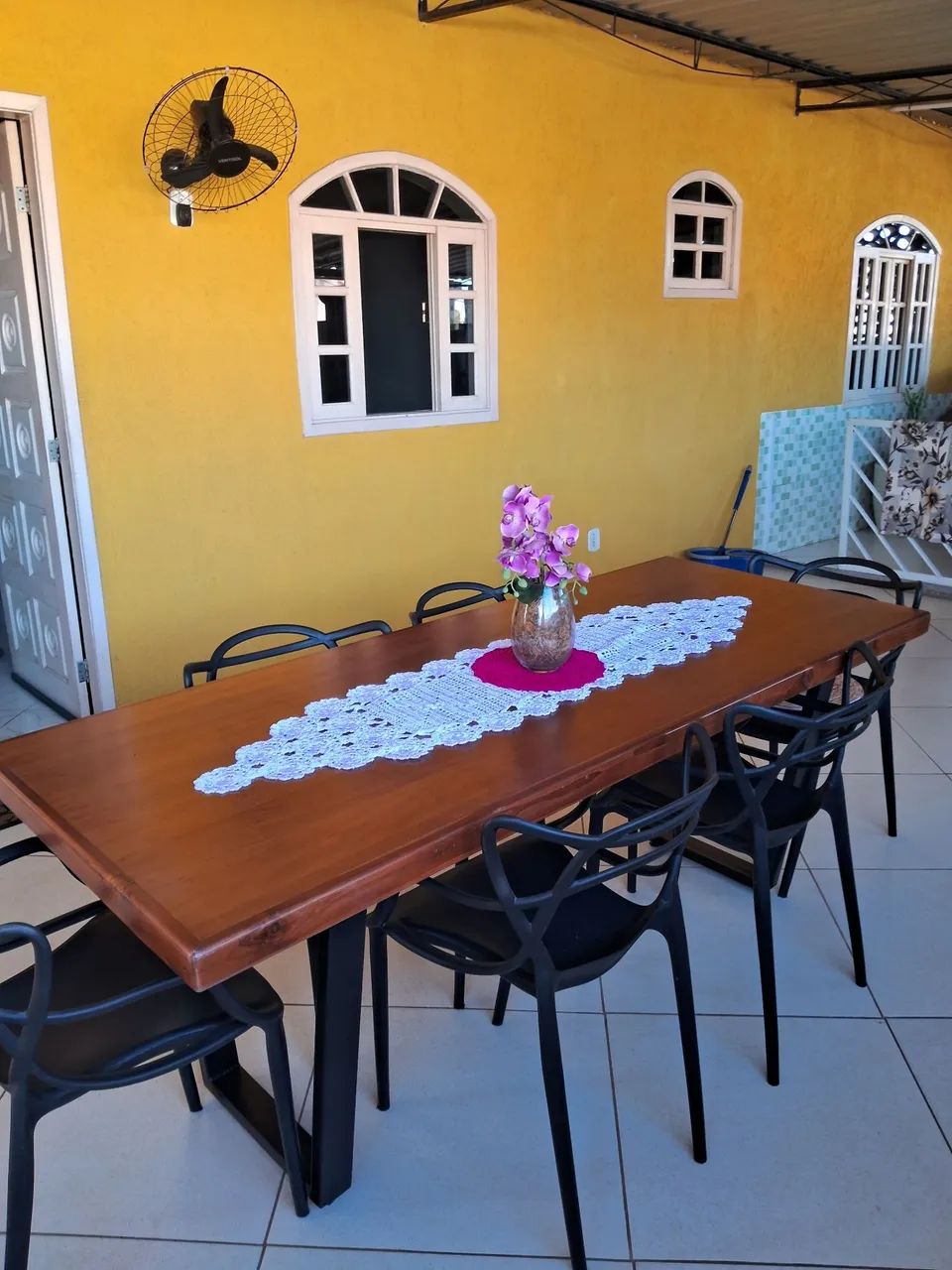 Mesa de madeira estilo industrial e 6 cadeiras modelo allegra  - Foto 5