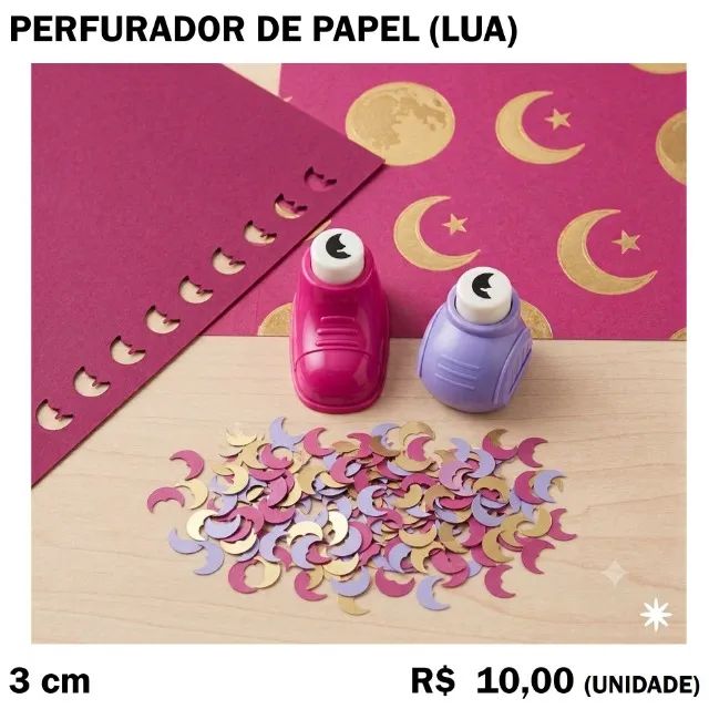 Perfurador de Papel - maçã, dinossauro, golfinho, lua, caranguejo, flecha - Foto 5