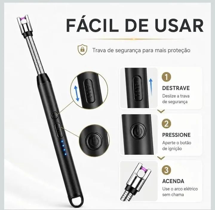 Acendedor elétrico usb - Foto 4