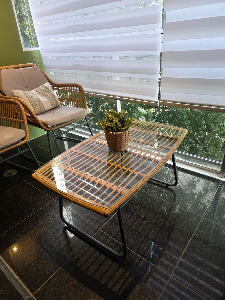 Conjunto varanda e jardim - 4 peças - sofá, cadeiras e centro  - Foto 3