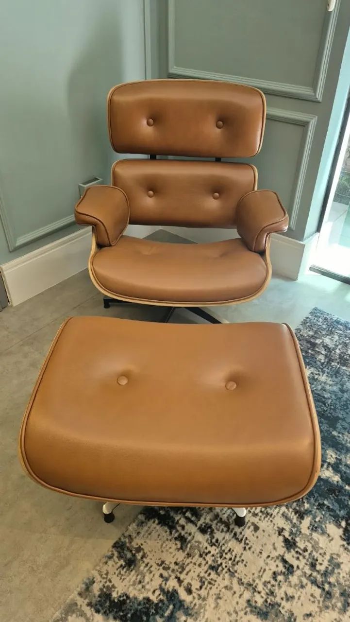 Poltrona Charles Eames Marrom Couro Legítimo Lanovita - Foto 2